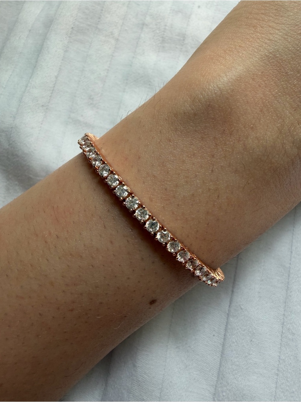 PAVO| 14K Rose Gold Plated 3mm Cubic
Zirconia Tennis Bracelet